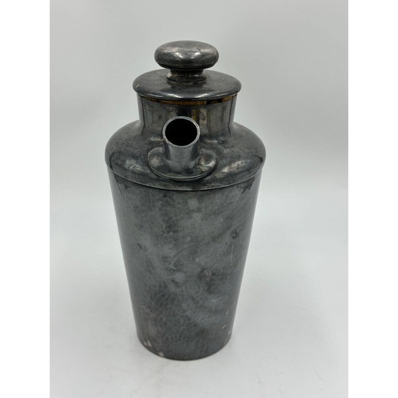 Vtg Meriden Cocktail Shaker Drink Mixer 313 Hand Hammered Silver Plated HEAVY - Picture 3 of 16